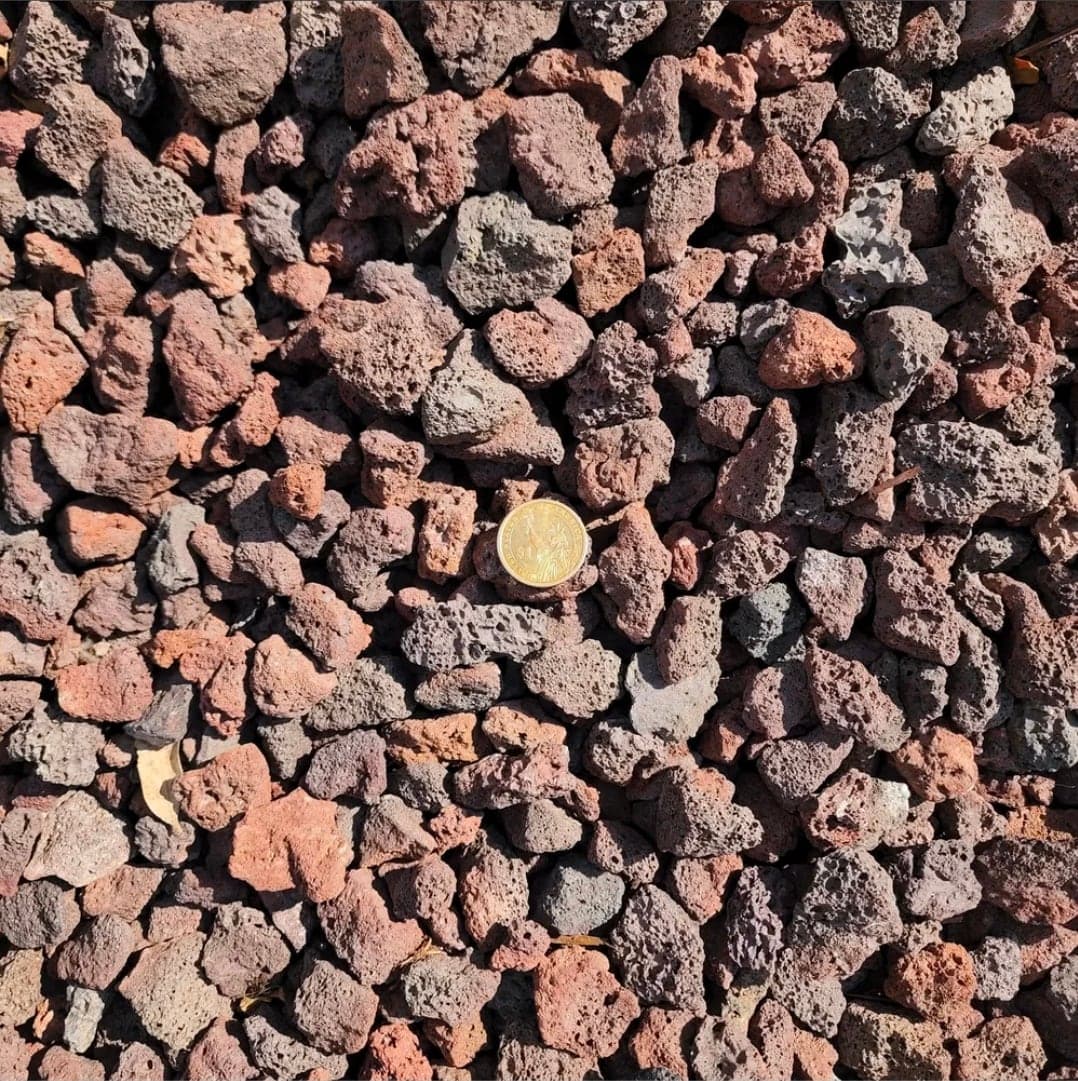 Red Lava 3/4" landscape material