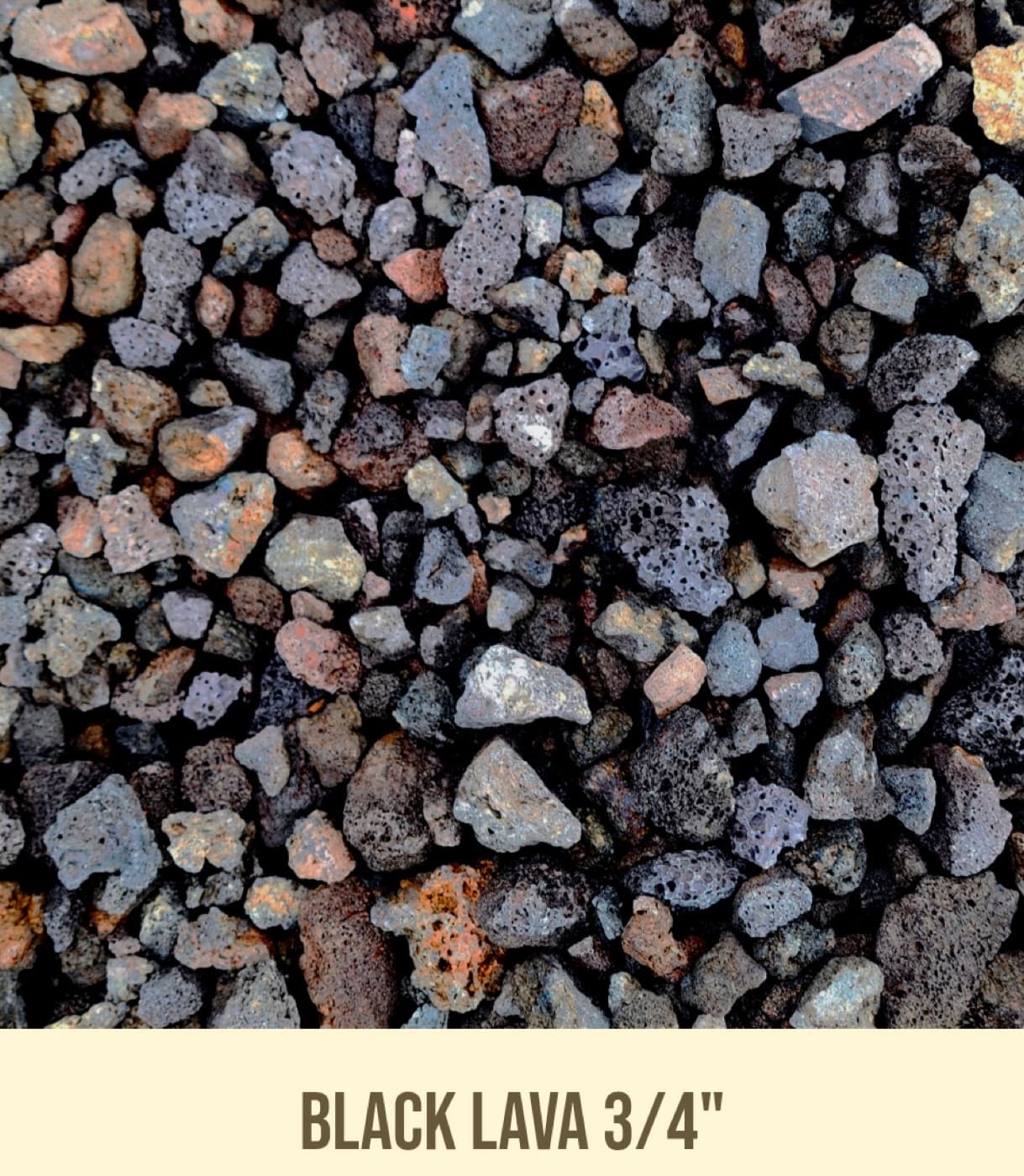 Black Lava 3/4" landscape material