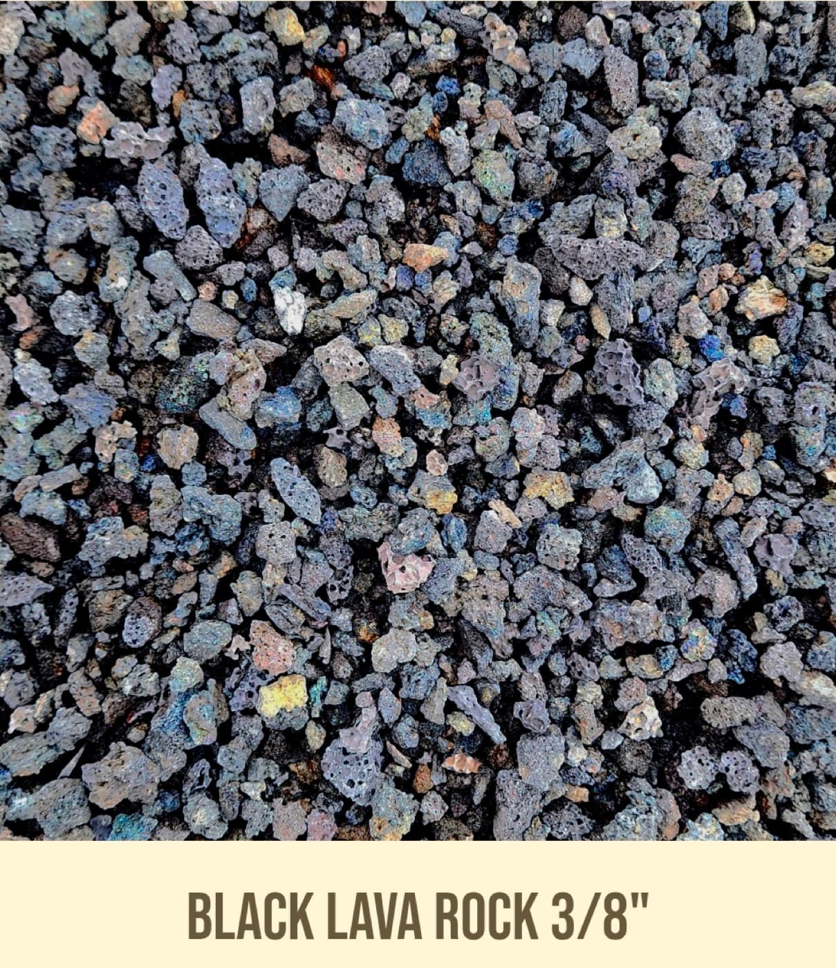 Black Lava Rock 3/8" landscape material